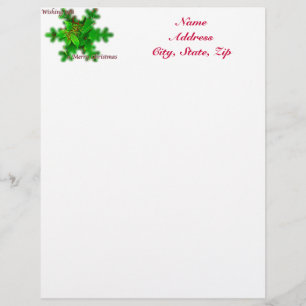 Foliage Merry Christmas Letterhead Template