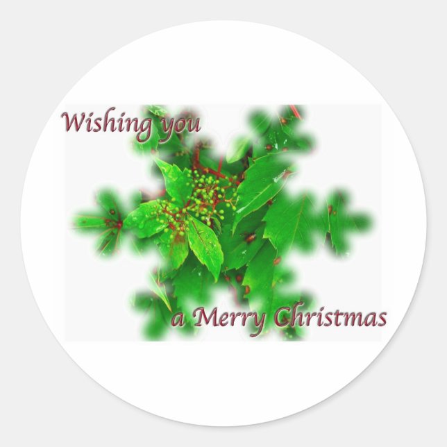 Foliage Merry Christmas Sticker (Front)