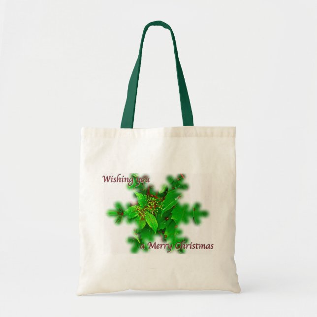 Foliage Merry Christmas Tote Bag (Front)
