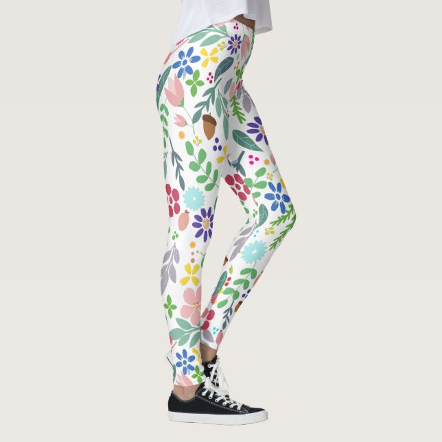 Foliage Modern Floral Leggings (Right)