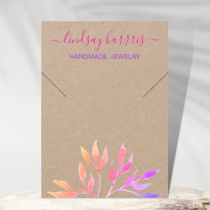 Foliage Necklace Kraft Jewellery Display Card