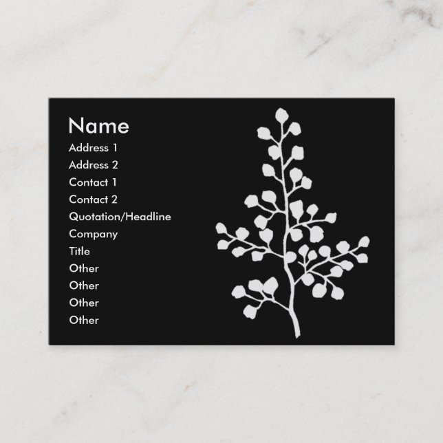 Foliage No. 4 Mono | Business Card (Front)