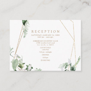 Foliage Reception Gold & White Wedding Enclosure Card
