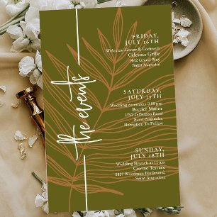 Foliage Script Minimal Wedding Events Timeline 