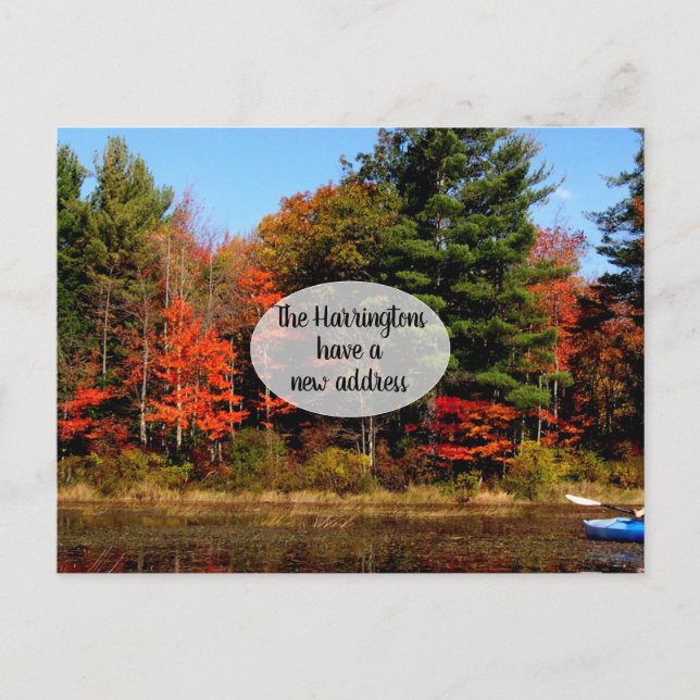 Foliage Season Lake New Address Custom Postcard (Front)