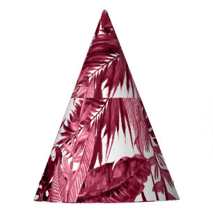 Foliage Watercolor Purple, Floral Seamless. Party Hat
