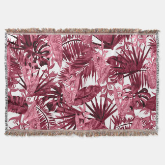 Foliage Watercolor Purple, Floral Seamless. Throw Blanket
