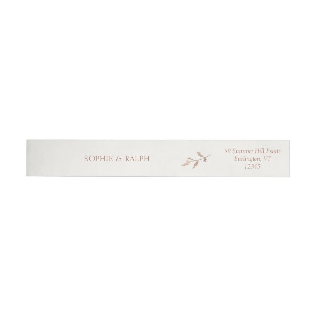 Foliage Wedding Couple Return Address Label (Individual)