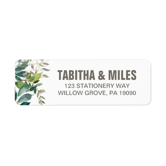 Foliage Wedding Return Address Label