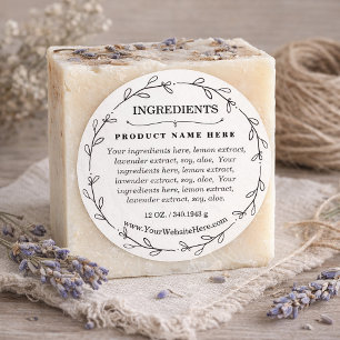 Foliage Wreath Ingredients Product Label Sticker