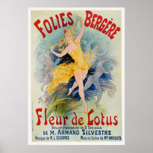 Folies Bergère "Fleur de Lotus" Advertisement 1893 Poster
