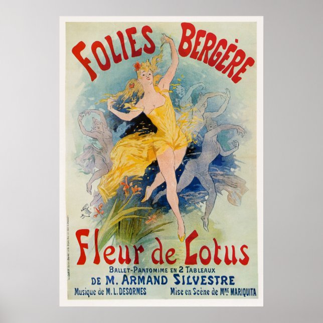 Folies Bergère "Fleur de Lotus" Advertisement 1893 Poster (Front)
