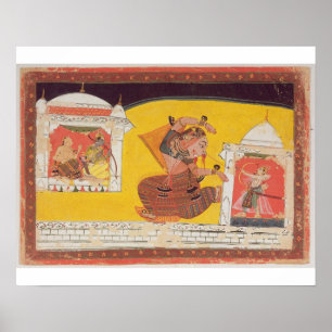 Folio 27 Laksmama cuts the nose of Surpanakha, fro Poster