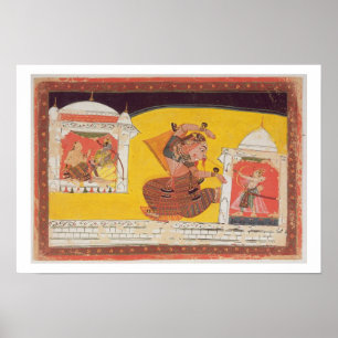 Folio 27 Laksmama cuts the nose of Surpanakha, fro Poster