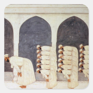 Folio.38a A Mogul prince in a mosque leading Frida Square Sticker