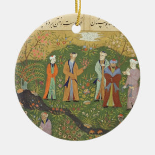 Folio 39, A garden scene, from the 'Bustan of Sa'd Ceramic Ornament