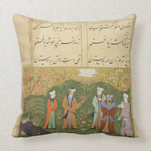 Folio 39, A garden scene, from the 'Bustan of Sa'd Cushion