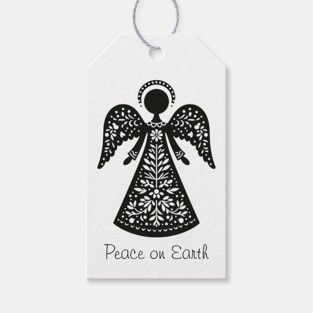 Folk Art Angel  Gift Tags (Front)