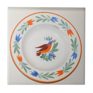 Folk Art Bird Ceramic Tile