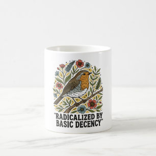 Folk Art Bird Illustration for Social Justice Coffee Mug