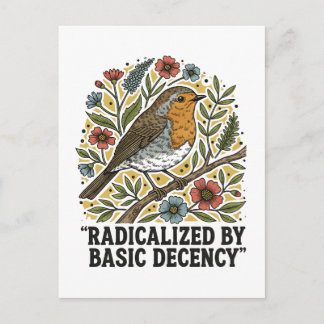 Folk Art Bird Illustration for Social Justice  Invitation Postcard