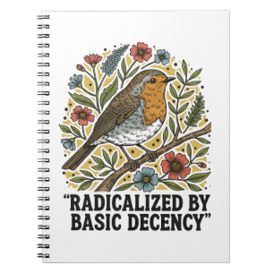 Folk Art Bird Illustration for Social Justice  Notebook
