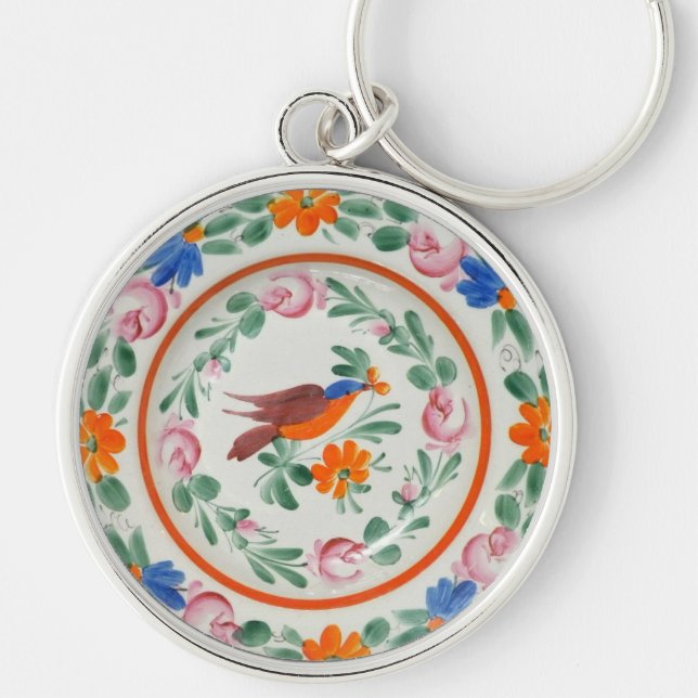 Folk Art Bird Key Ring (Front)