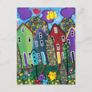 FOLK ART Bird Of Paradise BY LORI EVERETT postcard