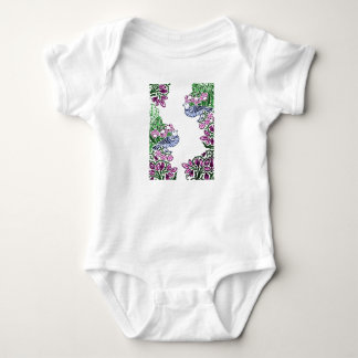 Folk Art Birds Flowers Acorns Baby Bodysuit