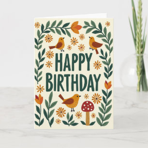 Folk Art Birthday Card