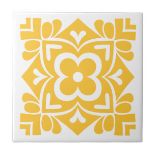 Folk Art Bloom Ceramic Tile