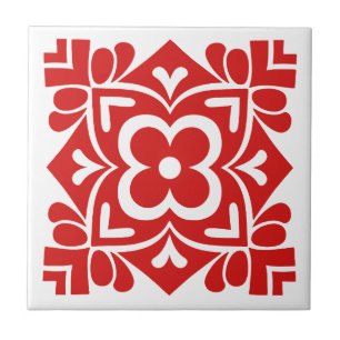Folk Art Bloom Ceramic Tile