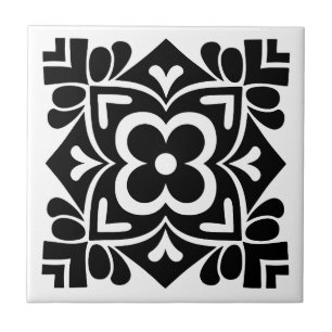 Folk Art Bloom Ceramic Tile