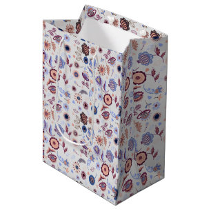 Folk Art Botanical Seamless Pattern Medium Gift Bag