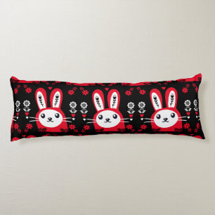 Folk Art Bunny Nursery Wall Body Cushion