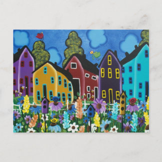 FOLK ART Busy Bee BY LORI EVERETT postcard