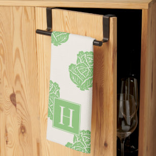 Folk Art Cabbage Scatter Tea Towel