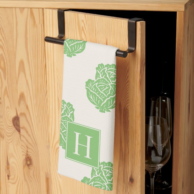 Folk Art Cabbage Scatter Tea Towel (Thirds Fold)