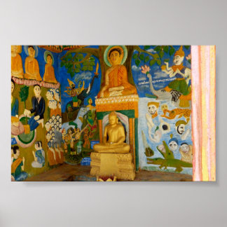 Folk-art Cambodian Buddha image Poster