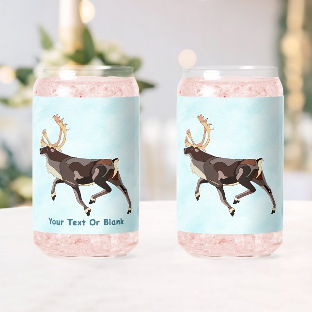 Folk Art Caribou/Reindeer Can Glass (Insitu (Wedding))