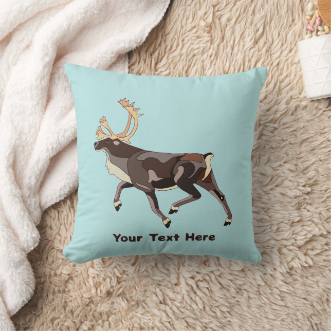 Folk Art Caribou/Reindeer Cushion (Blanket)