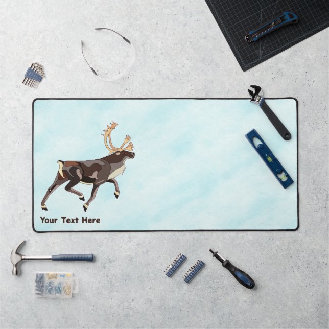 Folk Art Caribou/Reindeer Desk Mat (Workstation)