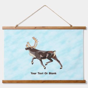 Folk Art Caribou/Reindeer Hanging Tapestry