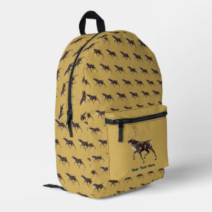 Folk Art Caribou/Reindeer Printed Backpack