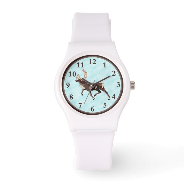 Folk Art Caribou/Reindeer Watch (Front)