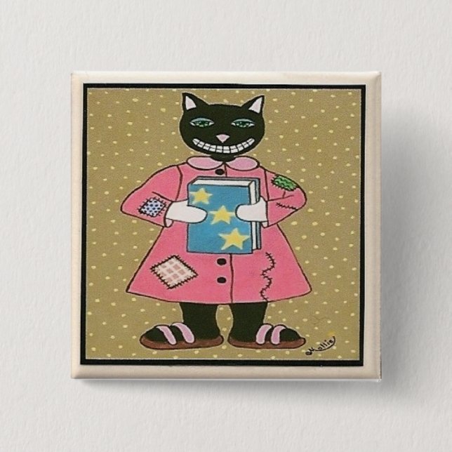 Folk Art CAT 15 Cm Square Badge (Front)