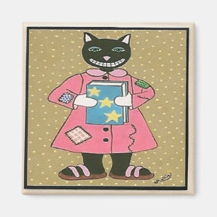 Folk Art CAT Magnet