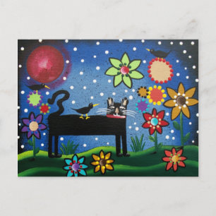 FOLK ART Cat With Attitude BY LORI EVERETT postcar Postcard