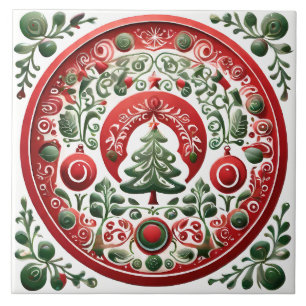 Folk Art Christmas  Ceramic Tile