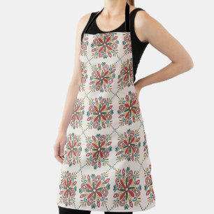 Folk Art Christmas Snowflake Apron